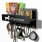 Wood Dog Leash Holder for Wall, Key Hangers with 5 Double Key Hooks, Dog Leash Hanger Wall Mounted for Entryway, Farmhouse Treats,35cm,Black - color: Black