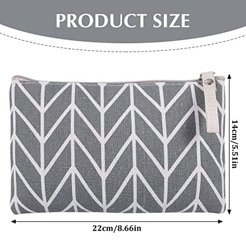 8 Pcs Canvas Cosmetic Bag, Multi-function Travel Makeup Bag Cosmetic Pouch with Zipper Travel Toiletry Bag Small Makeup Pouch Christmas Gifts Stocking Stuffers for Women - style: E