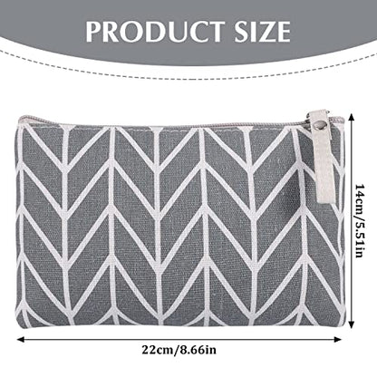 8 Pcs Canvas Cosmetic Bag, Multi-function Travel Makeup Bag Cosmetic Pouch with Zipper Travel Toiletry Bag Small Makeup Pouch Christmas Gifts Stocking Stuffers for Women - style: E