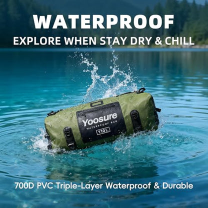 Waterproof Duffel Bag 110L - Marine Dry Bag with 700D PVC & Airtight Zipper, Extra Large Duffle Bag for Camping, Rafting, Kayaking, Boating, Car Roof Storage (Green) - color: Green