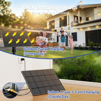 50FT Solar String Lights Outdoor Waterproof, 18+1 LED Solar Powered Lights with Remote Control, 3 Light Modes & Dimmable, USB-C Charging for Patio, Backyard, Garden, Camping - size: 50FT+Remote