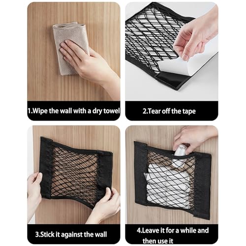 Plastic Bag Holder Mesh Storage Net Grocery Bag Holder Organizer Dispenser for Aluminum Foil, Trash Bag, Garbage Bag, Plastic Wrap, Shopping Bag Under Sink Cargo Organizers and Wall Mounted