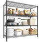 45 "W Metal Shelving Unit 4 Tier Storage Shelves Adjustable Wire Shelving Metal Shelf Pantry Shelves Wire Rack Commercial Shelving for Kitchen Pantry Utility Room Garage 45 "W x 59.4 "Hx 13.5" D Black - size: 45" W x 59.4Hx 13.5" D