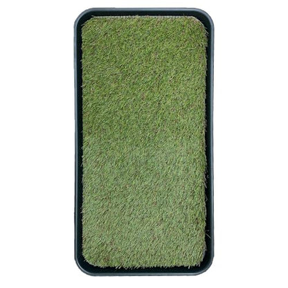 Ottomanson Artificial Grass Puppy Potty Training Pad with Tray, 15" x 30" Reusable Pee Pad for Small Pets and Dogs - color: A Black Tray/Grass, size: Pet - 15" x 30"