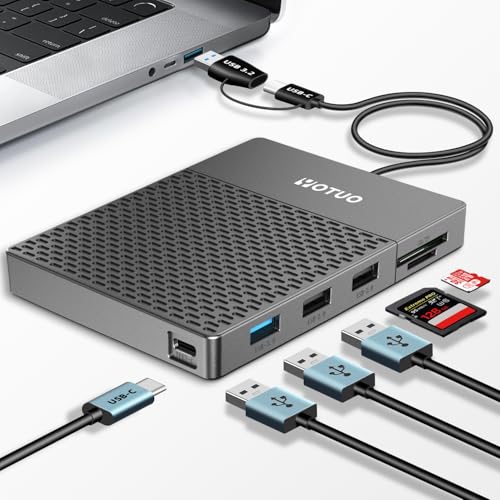 YOTUO Docking Station External Hard Drive Storage, USB-C Hub + HDD 7-in-1, USB 3.0, SD/TF Card, HDD for Windows, Mac, Android, TV, iOS (iPhone 15/16/17), Phone, Laptop, Desktop, PC (Space Black, 1TB) - color: Space Black, size: 1TB+Docking station