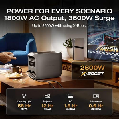 EF ECOFLOW Solar Generator DELTA 3 Classic 1024Wh with 400W Solar Panel,1800W AC/100W USB-C Output (3600W Surge), LiFePO4 Battery Portable Power Station, 1 Hr Fast Charge for Home, outdoor - style: DELTA 3 Classic+400W