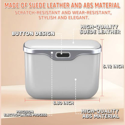 HOLDCY Car Trash Can, Waterproof Multi‑Functional Auto Trash Bin for Door/Console/Seat Back, Universal Vehicle Garbage Can for Car/Truck/SUV Drivers (White) - color: White
