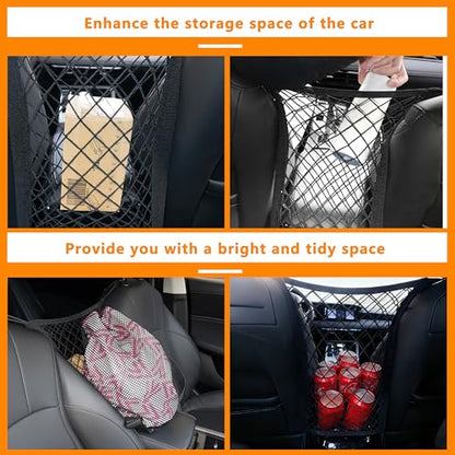 Dog Cars Barriers,Car Seat Storage Net, Motorcars Isolation Mesh, Easy to Install, Suitable for Cars SUV, Used for Safe Driving of Children & Pets, Dog Net Barrier of Car (Double-Layer)