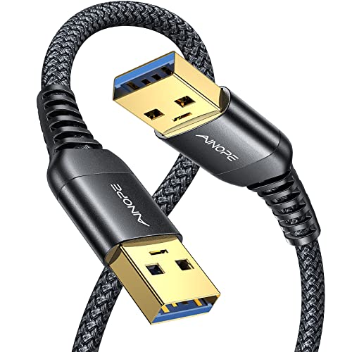 AINOPE USB to USB Cable, 3.3FT*1Pack USB 3.0 A to A Male to Male Cable [Never Rupture] Double End Type A Cord for Data Transfer, Compatible with Hard Drive Enclosures, Laptop Cooler, KVM, DVD Player - color: Black, size: 3.3FT