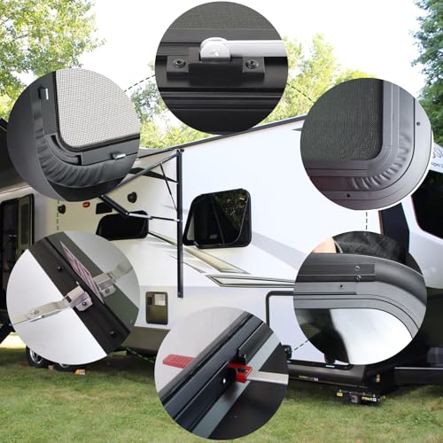 RV Exit Window Replacement, 36" W x 22" H Camper RV Emergency Window for Cargo Trailer Camper Van Truck with Net Screen&Trim Ring for 1" or 1-1/2" Wall Thickness,DOT Approved - size: 36"W x 22"H