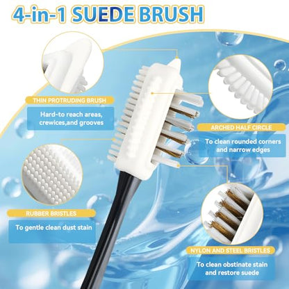 Yeardera Suede Cleaner Kit, 6.76oz No-Rinse Suede and Nubuck Shoe Cleaner with Brush & Towel, Removes Dirt and Stains, Gentle Cleaning for Leather, Boots, Sneakers
