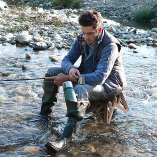 Tactical Folding Step Stool Portable Small Chair Collapsible for Kitchen,Hiking Stool Backpacking, Camping, Fishing and Hunting (Tan) - color: Tan