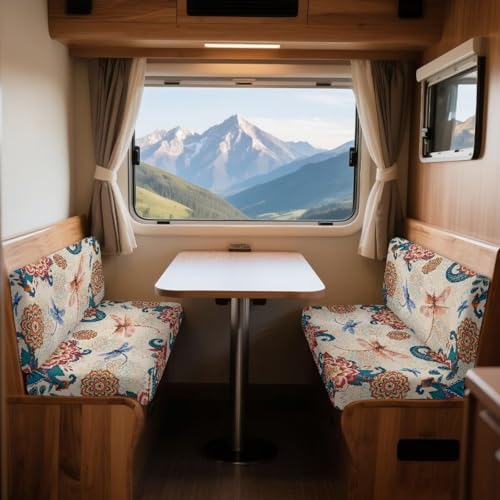 Dragonfly Boho Mandala Pattern RV Dinette Cushion Covers Wear-Resistan Camper Cushion Slipcover Pet-Friendly Loveseat Sofa Chair Cover 1 Backrest Covers and 1 Bench Covers - color: Dragonfly Boho Mandala
