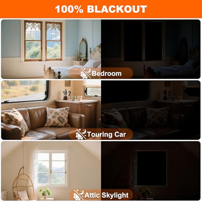 Blackout Curtains for Bedroom 2 Pack 79"x57" Portable Window Blinds Cover Adhesive Thermal Blackout Blinds No Drill Guard Blind Window Shades Temporary Room Darkening Shades for Skylight RV Dorm - size: 79"W x 57"H (Pack of 2)