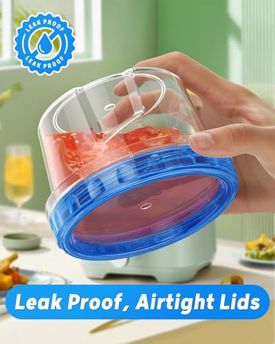 BiuLeon 12 Pack-17oz Freezer Storage Containers, Plastic Food Storage Containers with Twist Top Lids, BPA Free and Reusable Soup Containers with Lid, Microwave and Dishwasher Safe - color: 12Pack-17oz
