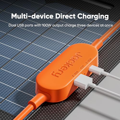 Jackery SolarSaga 100W Air Solar Panel, 23% Conversion Efficiency Bifacial Panels, IP65 Waterproof, Foldable and Portable Solar Charger for Power Stations, RVs, Camping, Off-Grid Life, and PV Charging - size: 100W Air