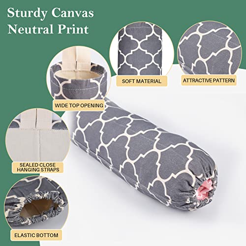 Plastic Bag Holder, Washable Grocery Bag Holder for Plastic Bags, Strong Plastic Bag Storage Dispenser with Hanging Loop, Wall Mount Trash Bag Dispenser for Home Kitchen Cabinet (Dark Grey) - color: Dark Gray