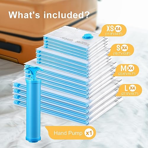 UPGOGO Vacuum Bags for Travel, Space Saver Vacuum Storage Combo (16 Pack) - size: 16 Pack