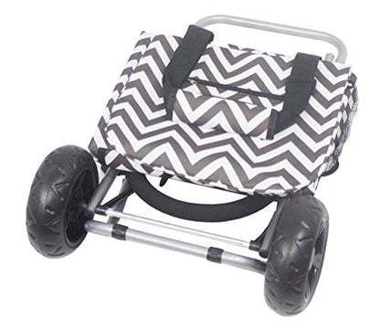 dbest products Trolley Dolly Shopping Grocery Foldable Cart Storage Mom, Blue Polka Dot - color: Black Chevron, style: Cart
