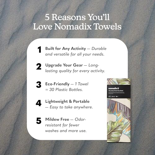 Nomadix Original Towel - Perfect for Beach, Pool, Travel, Camping, Yoga - Made with Recycled Materials - Super Absorbent - Sand Resistant - Banana Leaf Green - 72.5x30 - color: Banana Leaf Green