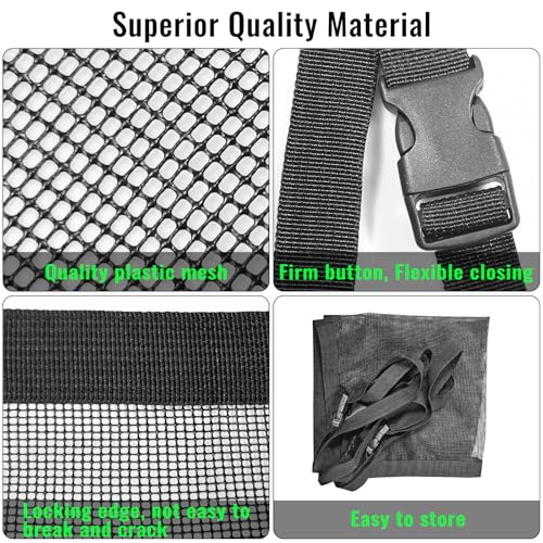 RUIANTE Dog Car Net Barrier Pet Travel Barrier Car Divider Mesh Drive Safely Adjustment Length for Children and Pets Dogs Sturdy Mesh Car Ceiling Cargo Net Universal Fit Cars SUVs Truck Pickup Black