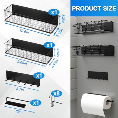 Maxdot 2 Pack Magnetic Storage Bins for Pellet Smoker Grill, 1 Large & 1 Small Grill Caddy with Paper Towel Holder and Hooks, BBQ Organizer Accessories for Most Pellet Grills - style: 1 Large + 1 Small Bin Set
