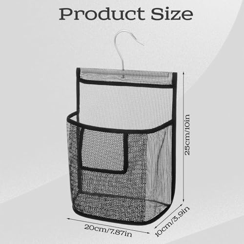 Mesh Shower Caddy Hanging, PVC Bathroom Storage Bag with Hooks for College Dorm, Gym, Swimming, RV and Travel