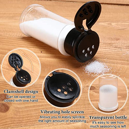 Amyhill 100 Pcs Plastic Spice Bottles Spice Jars Seasoning Jars Shaker Plastic Jars 3.3 Oz/ 100ml Seasoning Shaker with Shaker Lids(Black Lid) - color: Black Lid