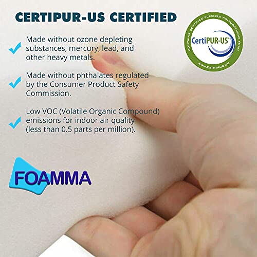 Foamma 3" x 24" x 84" High Density Upholstery Foam Padding for Cushions and Seat Repair, Thick-Custom Pillow, Chair and Couch Cushion Replacement Foam, Craft Upholstery Supplies - color: High Density, size: 3" x 24" x 84"