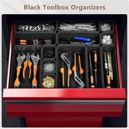 A-LuGei【X-Large Size【5 Pcs】 Tool Box Organizer Tray Divider【Single Size】 Desk Drawer Organizer Bin, Garage Organization and Storage Toolbox for Rolling Tool Chest Cart Cabinet WorkBench Part Widget - size: 5pcs-XL Size