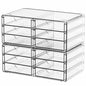 Yieach 2 Pack Acrylic Storage Drawers With 12 Small Drawer,Stackable Office Cabinet Organizer and Makeup Organizer,Clear Plastic Drawers for Craft Supply,Pen,Stationary,Accessory,Makeup,Desk Organizer - size: Large-12 Drawers-2Pack