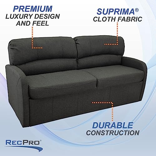 RecPro 70" RV Jack Knife Sofa w/Arms | RV Sleeper Sofa | RV Couch | RV Living Room (Slideout) | Camper Furniture (Fossil) - color: Fossil