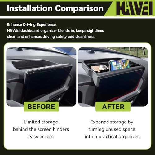 HGWEI Dash Storage Tray Compatible with 2025 2026 Ford Bronco Sport Interior Accessories, Center Console Dashboard Organizer Behind Screen 13.2" Display Mount Holder (Not for 2021-2024 Models)