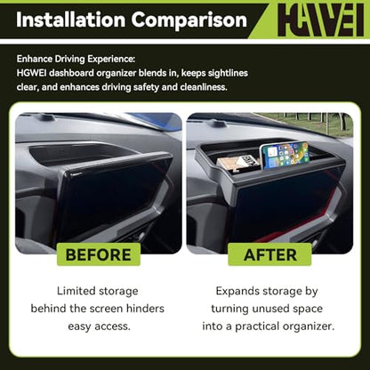HGWEI Dash Storage Tray Compatible with 2025 2026 Ford Bronco Sport Interior Accessories, Center Console Dashboard Organizer Behind Screen 13.2" Display Mount Holder (Not for 2021-2024 Models)