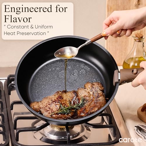 CAROTE 31pcs Nonstick Pots and Pans Set with Baking Pans Set, Cookware Sets with Detachable Handle, Kitchen Cooking Set - Camping Cookware, Dishwasher & Oven Safe, Induction Compatible - color: Black, size: 31 Piece