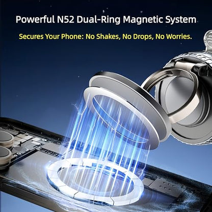 Magnetic Car Phone Mount for MagSafe: 360° Rotatable Adjustable Holder with Suction Cup, Universal Fit for Dashboards/Windshields/Glass, Compatible with iPhone 17/16/15 Series & Android - color: C. J36-White Base