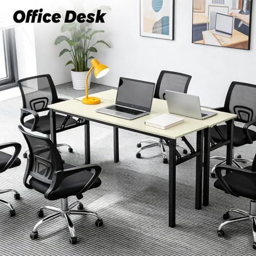 Folding Desk, 39 Inch Foldable Computer Table No Assembly Required,Warm White Small Desk for Home Office,Space-Saving Table for Bedroom, Dorm, RV - color: White
