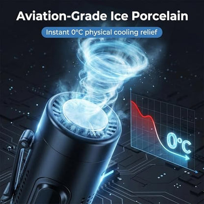 Portable Handheld Fan with Ice Cooling Plate, 3 in 1 Mini Personal Fan with Light & Clip, 5 Speed Rechargeable Fan with LED Display & Hidden Stand, Hands Free Camping Fan for Travel, Desk (Black) - color: F9A-B