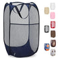 Handy Laundry Collapsible Mesh Foldable Hamper 14" x 14' x 24" Navy Blue - color: Blue