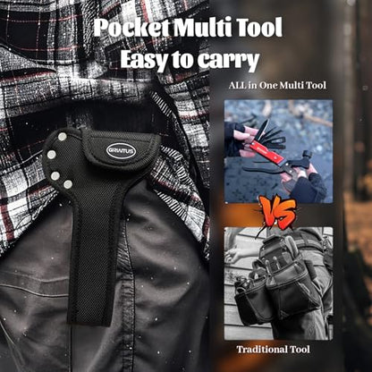 Multitool Camping Accessories Gifts for Men Survival Gear 18 in 1 Camping Multi Tool with Axe Hammer Saw Screwdrivers Pliers Bottle Opener Stocking Stuffers Gifts for Men Dad Him - color: Red