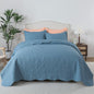 HoneiLife Queen Quilt Bedding Sets - Lightweight Bedspreads 3-Piece, Microfiber Quilt Sets Reversible Coverlets Rustic Bed Cover Damask Pattern Bedding Sets All Season Use - color: Dusty Blue, size: Queen/Full-90"x96"