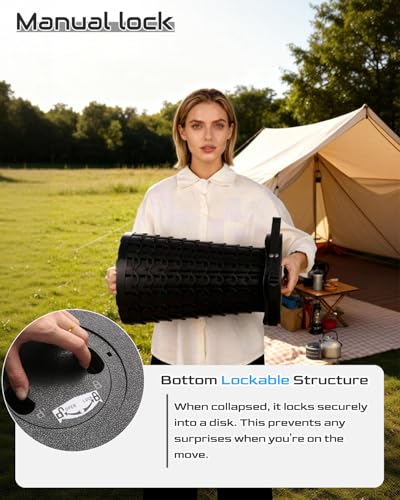Spisces 2026 Heavy Duty Collapsible Stool | 600lbs Capacity, 18-in Tall Lightweight 2.6lbs Portable Retractable Telescoping Stool for Adults, Camping Fishing Hiking Travel BBQ - size: 18"(H)*10.2"(W)