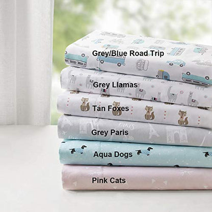 Intelligent Design Microfiber Cozy Bed Sheet Set, Modern All Season Bedding & Pillowcases, Premium 14" Elastic Pocket Fits up to 16" Mattress, Queen Pink Cats 4 Piece - color: Pink Cats, size: Queen