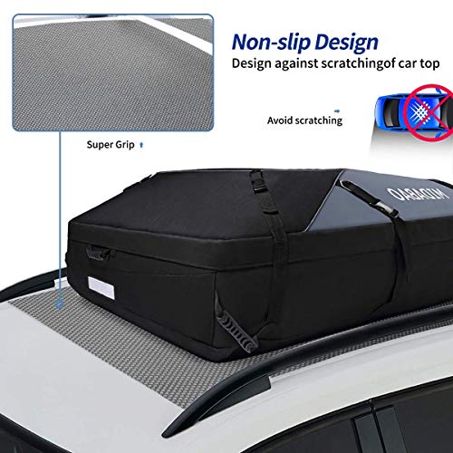 MIDABAO 20 Cubic Waterproof Duty Car Roof Top Carrier-Car Cargo Roof Top Bag, Waterproof & Coated Zippers includes Anti Slip Mat with or without Racks (20 Cubic Feet) - size: 20 Cubic Feet