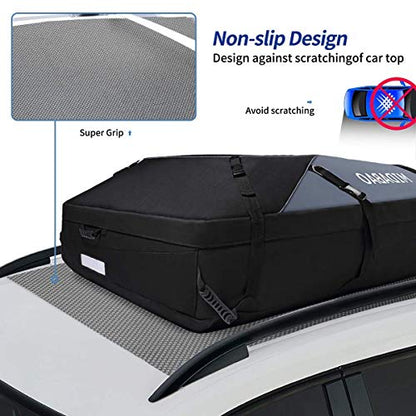 MIDABAO 20 Cubic Waterproof Duty Car Roof Top Carrier-Car Cargo Roof Top Bag, Waterproof & Coated Zippers includes Anti Slip Mat with or without Racks (20 Cubic Feet) - size: 20 Cubic Feet
