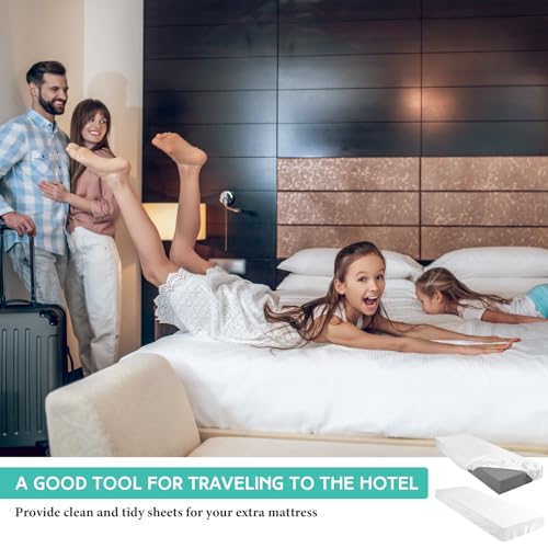 Baderke 75" x 31"x 9'' Cot Sheet (Sheet Only) Compatible with Narrow Twin Mattress Camp Bunk Beds RVs Microfiber Sheet for Bunk Guest Beds Army Cots Trifold Mattress(White,2 Pack) - color: White