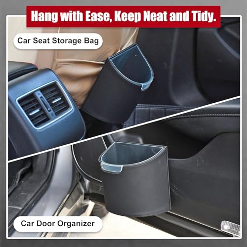 Leakproof Car Trash Can with Removable Liner Garbage Can, Mini Car Trash Bin Multipurpose for Vehicle, SUV and Truck - color: Black with Removable Liner