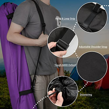 Xxerciz Folding Chair Carry Bag with Adjustable Shoulder Strap Nylon Storage Tent Bag Heavy Duty for Travel Camping Sports - color: Purple