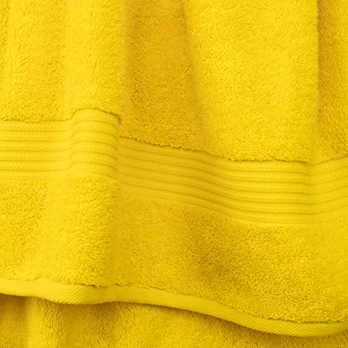 Cotton Paradise 100% Cotton Turkish Towel Set, Soft Absorbent Quick Dry, 6 Piece Towel Set, Yellow - color: Yellow