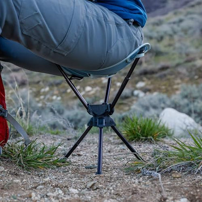 GRAND TRUNK Compass 360° UC Swivel Stool | Ultra-Compact Foldable Camping Seat | 260 lb Capacity | 7000 Series Aluminum Frame, Portable for Hiking & Travel | Sea Black